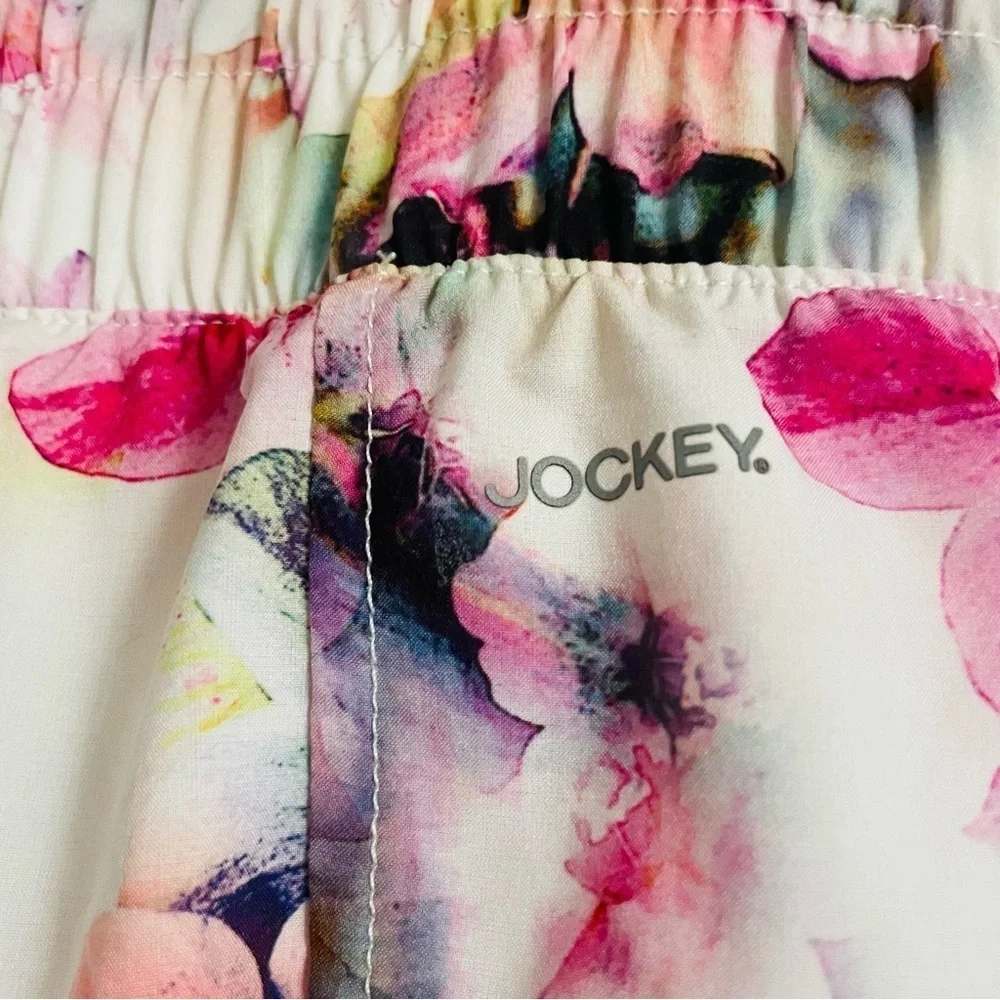 Jockey casual Floral Women's sport Shorts size M lined athletic running exercise